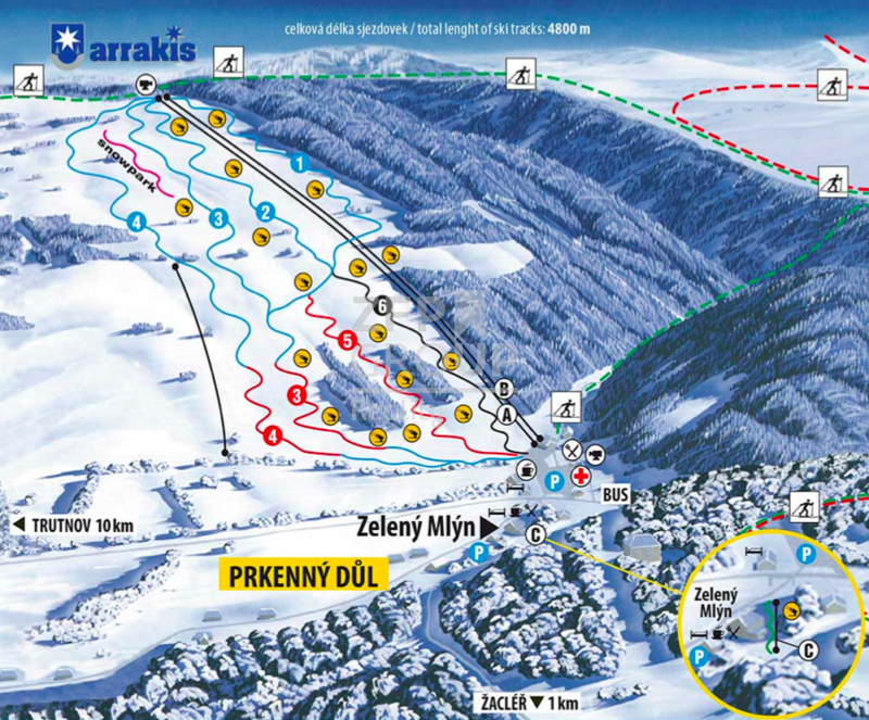 Prodej skiareálu včetně parcely o rozloze 237 000 m2 a včetně vybavení, Žacléř - Prkenný Důl