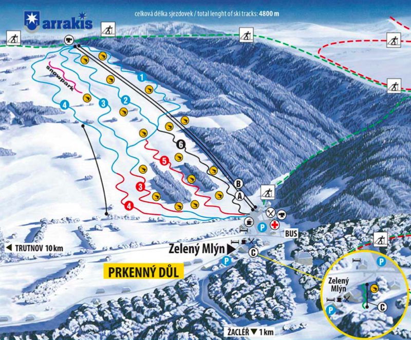 Prodej skiareálu včetně parcely o rozloze 237 000 m2 a včetně vybavení, Žacléř - Prkenný Důl