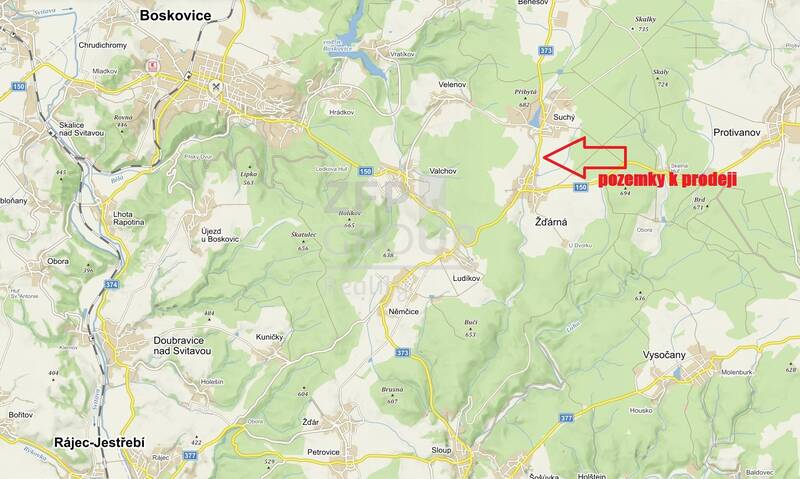 Prodej pozemků - orná půda o celkové rozloze 13 323 m2, obec Žďárná